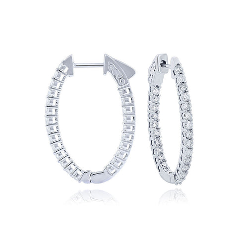 Oval Diamond Hoops