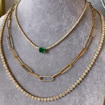 Solitaire Gemstone Tennis Necklace