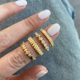 Thin Striped Gold Ring