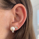 Pearl and Solitaire Diamond Earring