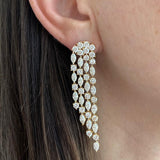 Cascade Marquise and Round Diamond Earrings