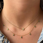 Striped Star Center Diamond Necklace