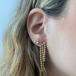 Golden Bead Ball Diamond Earrings