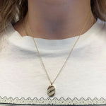 Oval Double Pave Stripe Necklace