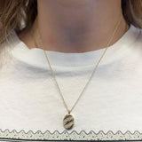 Oval Double Pave Stripe Necklace