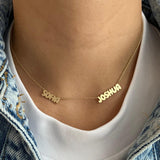 Multiple Cutout Gold Names Necklace