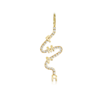 Wiggly Pave Multi Gold Initial Charm