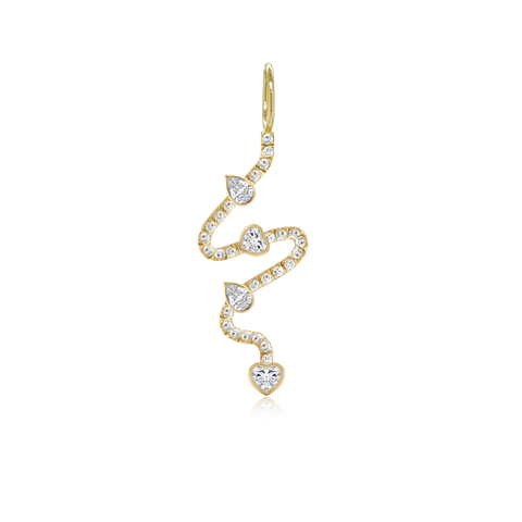 Wiggly Pave Multi Solitaire Diamonds Charm