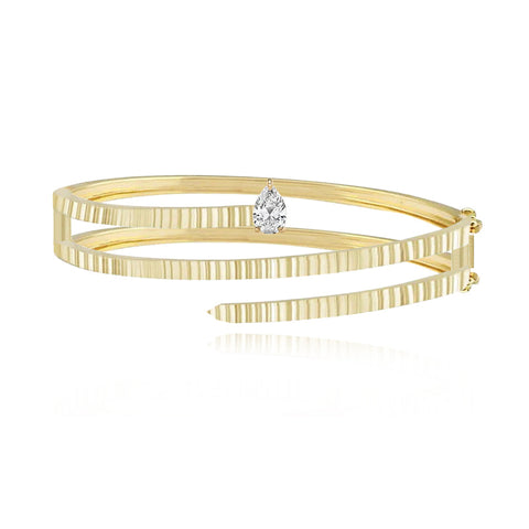 Wrap Fluted Diamond Bangle