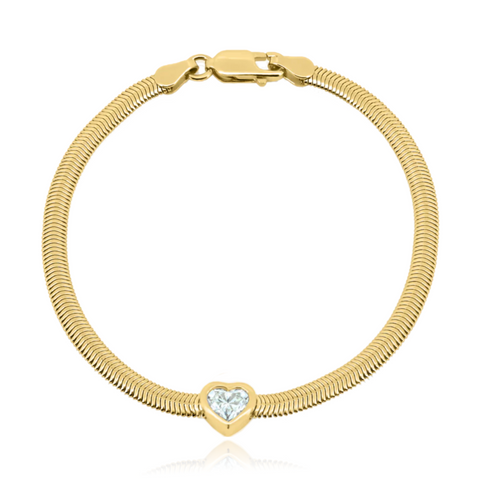 Solitaire Diamond Snake Bracelet