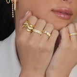 Stackable Dome Gold Wave Ring