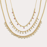 Diamond and Pink Sapphire Bezel Chain