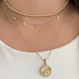 Dangling Gold Name Ball Necklace