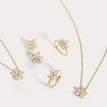 Marquise Bezel Flower Chain Necklace