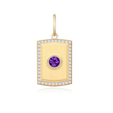 Mini Gemstone Pave Plate Charm