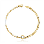 Solitaire Diamond Half Tennis Half Cuban Bracelet