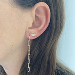 Eight Paperclip Pave Drop Earrings