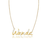 Scattered Diamonds Name Necklace