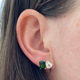 Medium Two-Gemstones Earrings