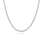 Thin Three Prong Diamond Tennis Necklace