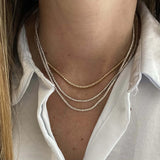 Thin Diamond Tennis Necklace