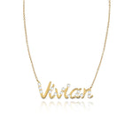 Scattered Diamonds Name Necklace