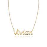 Scattered Diamonds Name Necklace