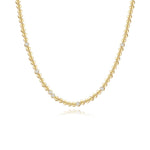 Golden Heart Seven Diamond Tennis Necklace