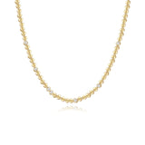 Golden Heart Seven Diamond Tennis Necklace