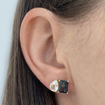 Medium Two-Gemstones Earrings