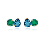 Medium Two-Gemstones Earrings