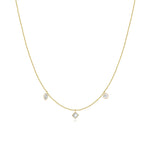 Three Diamond Multi Shape Ball Chain Necklace