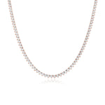 Thin Three Prong Diamond Tennis Necklace