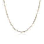 Thin Three Prong Diamond Tennis Necklace