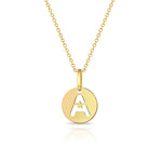 Gold Disc Cutout Initial Necklace