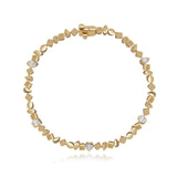 Multi Shape Diamond Golden Bracelet