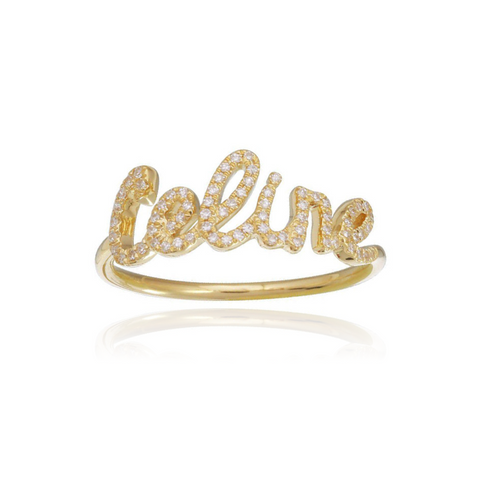 Diamond Name Ring