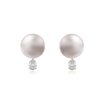 Pearl and Solitaire Diamond Earring