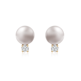 Pearl and Solitaire Diamond Earring