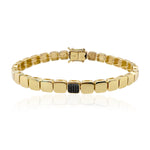 Large Golden Spaced Pave Square Bracelet