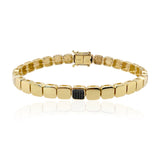 Large Golden Spaced Pave Square Bracelet