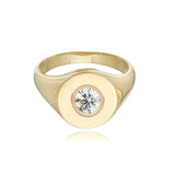 Solitaire Diamond Signet Ring