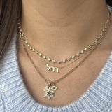 Three Prongs Setting Diamond Spaced Chain Necklace