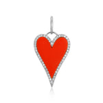 Modern Pave Outline Stone Heart Charm