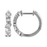 Small Multi Shape Bezel Diamond Huggies