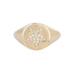 Pave Star Signet Ring