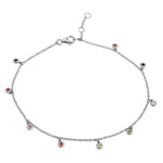 Dangling Rainbow Bezel Anklet