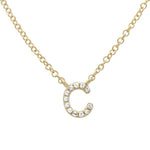 Lowercase Pave Initial Necklace