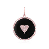 Pave Heart on Black Onyx Charm