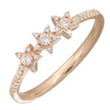 Three Star Pave Ring